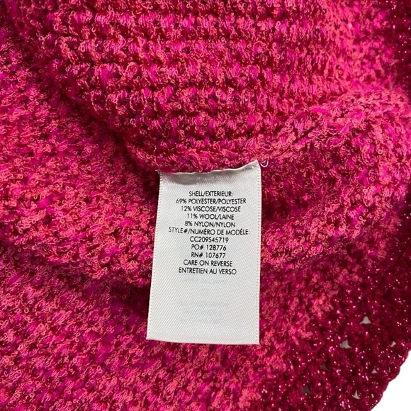 NWT Alice and Olivia Noella Sequin Embellished Bouclé Cardigan in Pink Size S - Picture 9 of 9